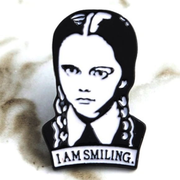Jewelry - Wednesday Adams Pin Humorous "I Am Smiling"
